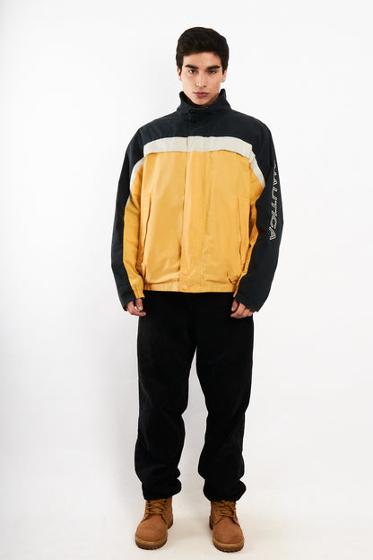 2000 Vintage Nautica Colorblock Spellout /Polar Jacket (L/XL)