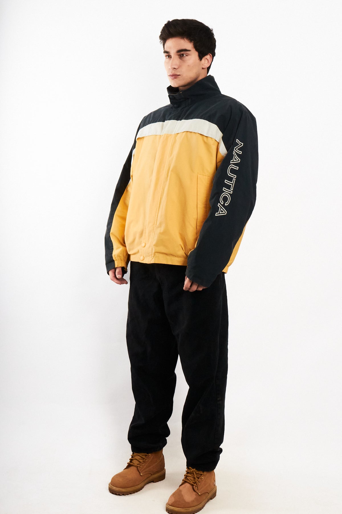 2000 Vintage Nautica Colorblock Spellout /Polar Jacket (L/XL)