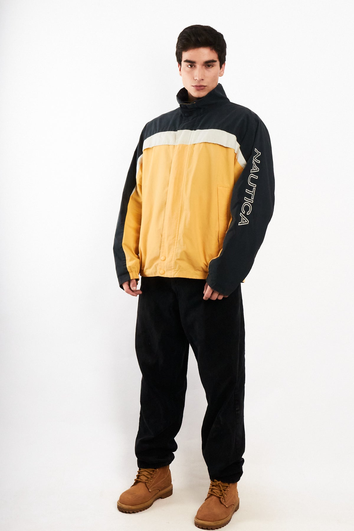 2000 Vintage Nautica Colorblock Spellout /Polar Jacket (L/XL)