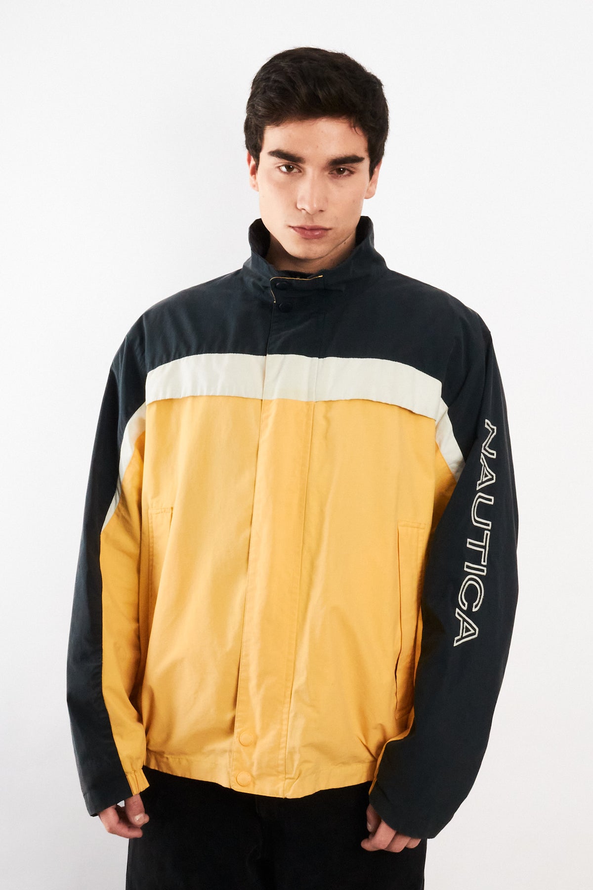 2000 Vintage Nautica Colorblock Spellout /Polar Jacket (L/XL)