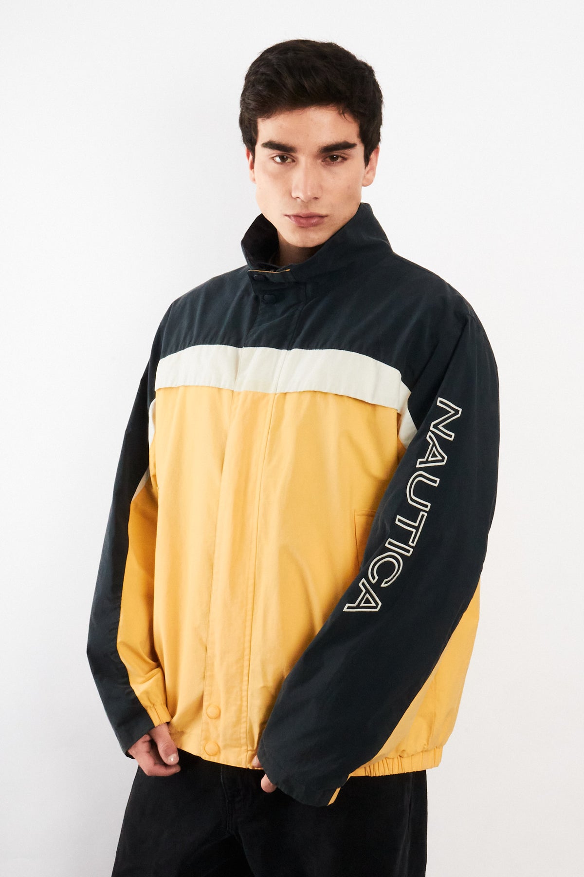 2000 Vintage Nautica Colorblock Spellout /Polar Jacket (L/XL)