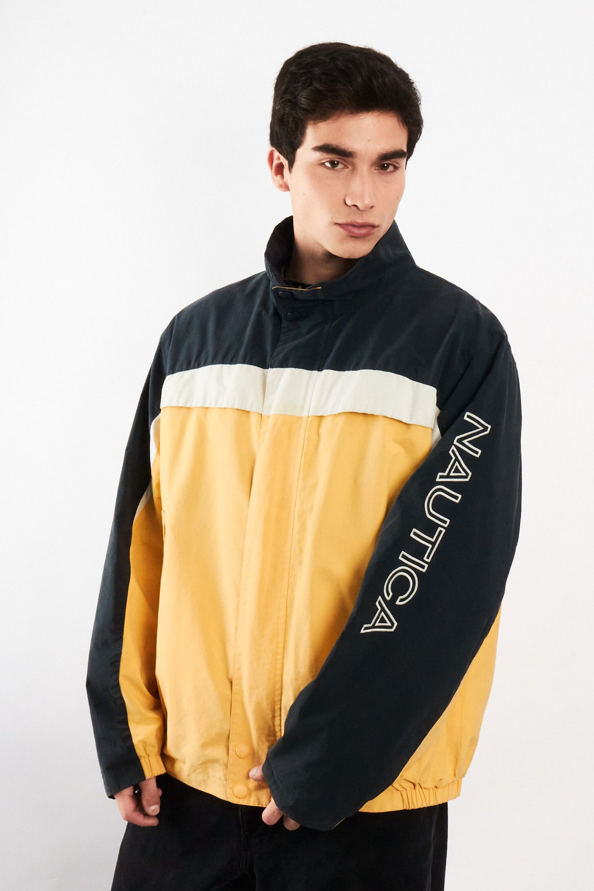 2000 Vintage Nautica Colorblock Spellout /Polar Jacket (L/XL)