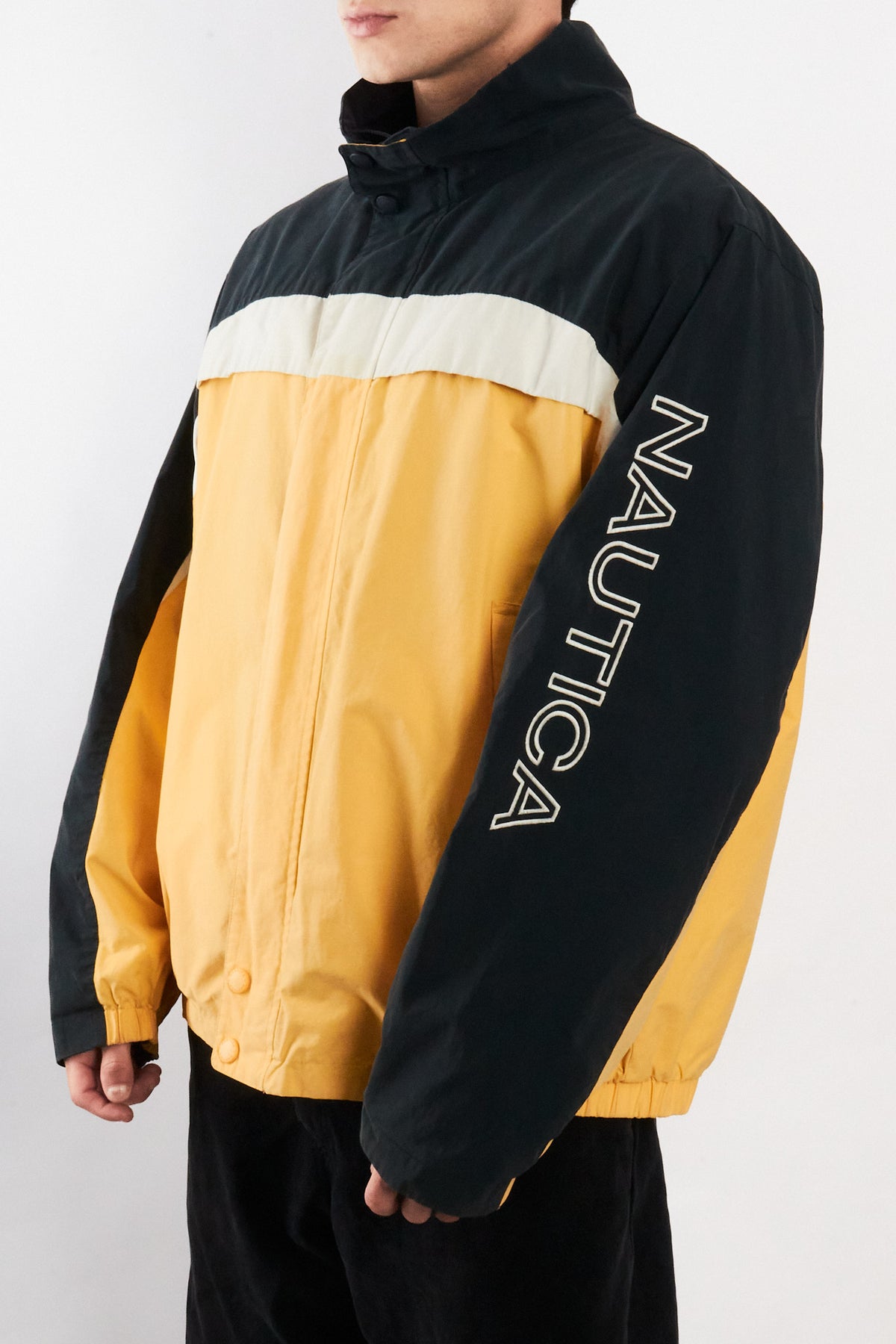 2000 Vintage Nautica Colorblock Spellout /Polar Jacket (L/XL)