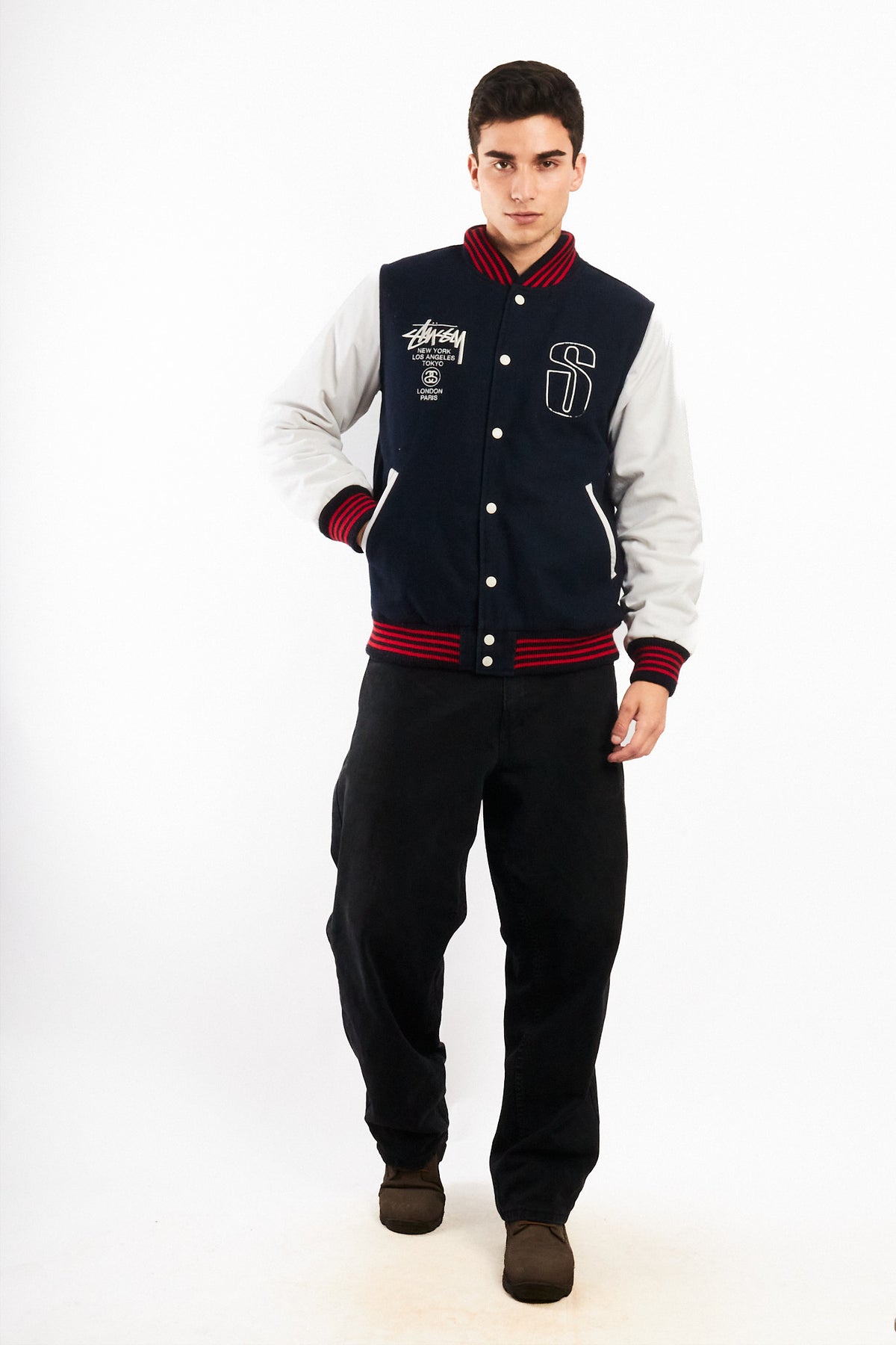 2000 Vintage Stussy Varsity Jacket (M)
