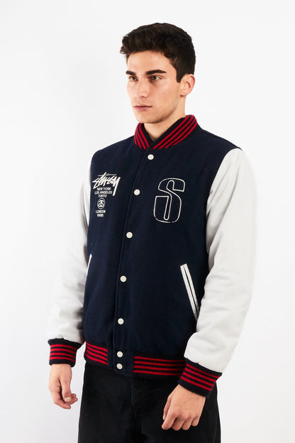 2000 Vintage Stussy Varsity Jacket (M)