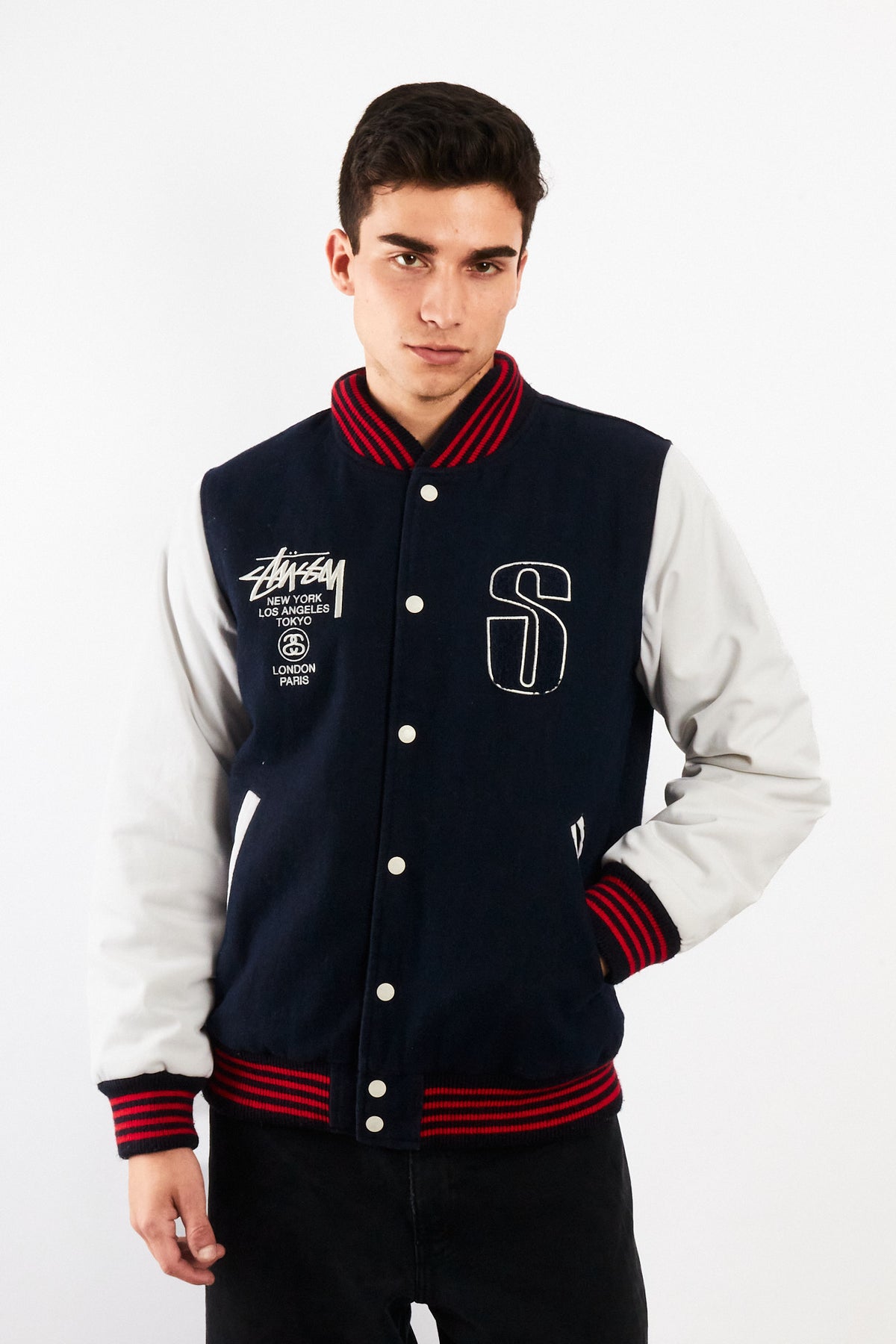 2000 Vintage Stussy Varsity Jacket (M)