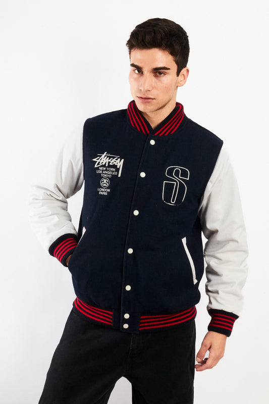 2000 Vintage Stussy Varsity Jacket (M)