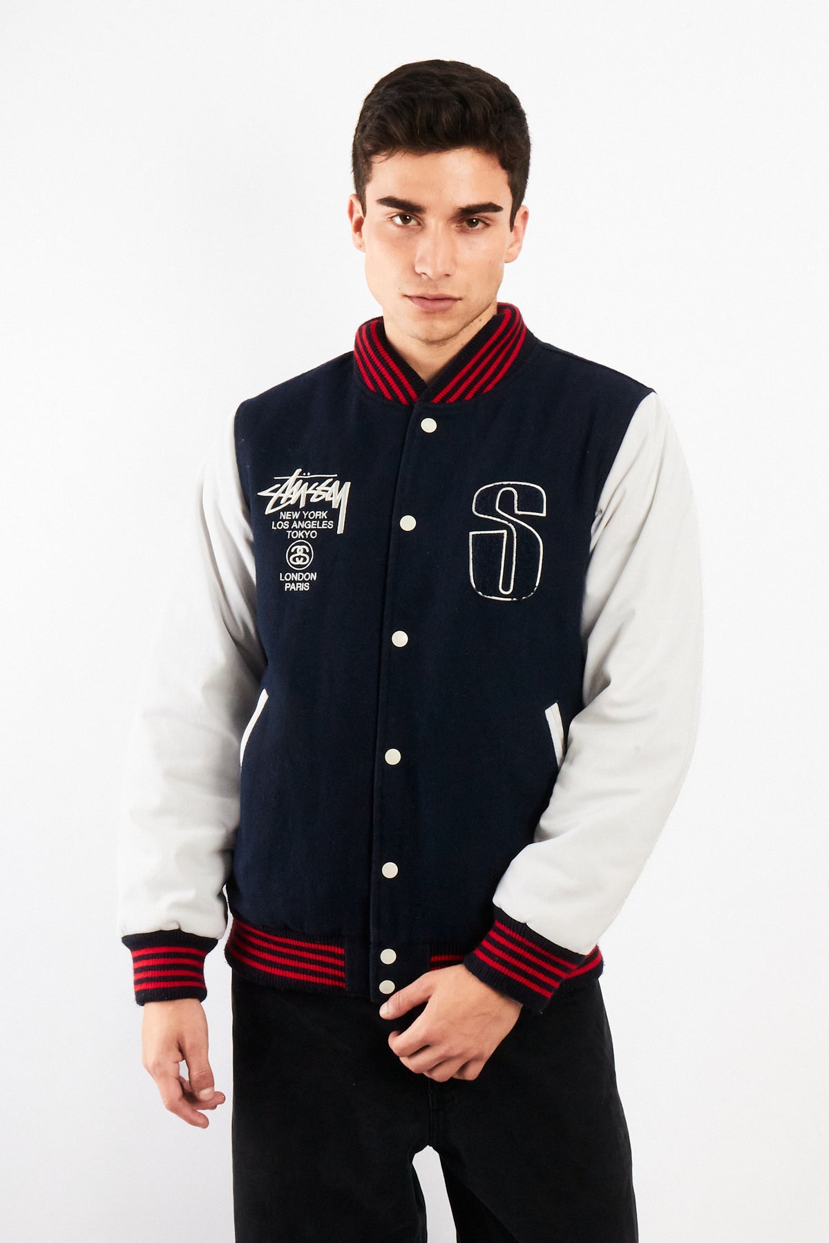 2000 Vintage Stussy Varsity Jacket (M)