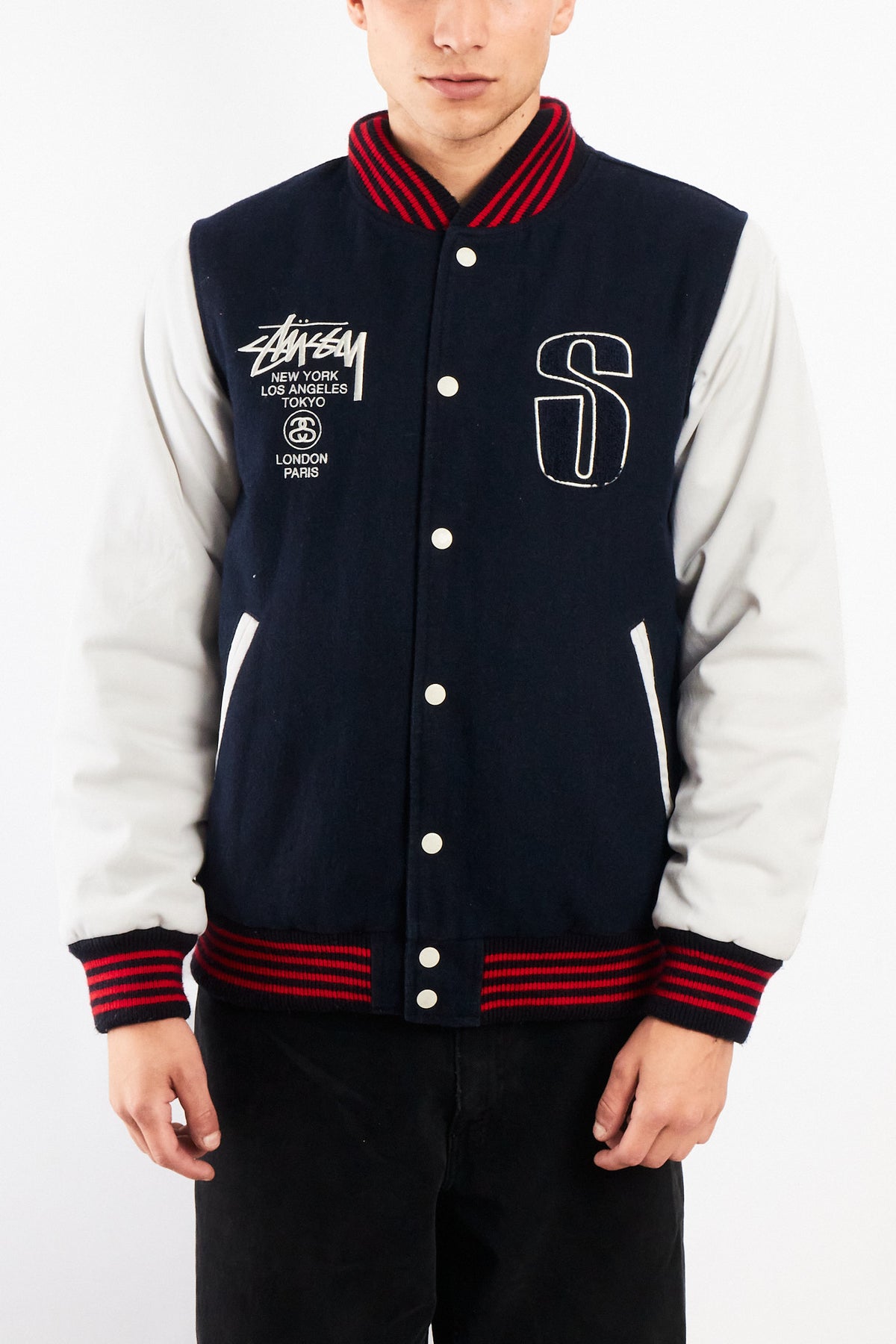 2000 Vintage Stussy Varsity Jacket (M)