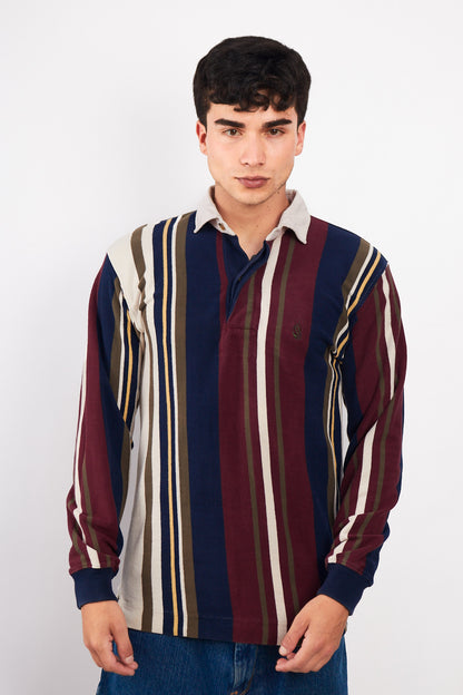 1990 Vintage Nautica Colorblock Striped Rugby (S/M)