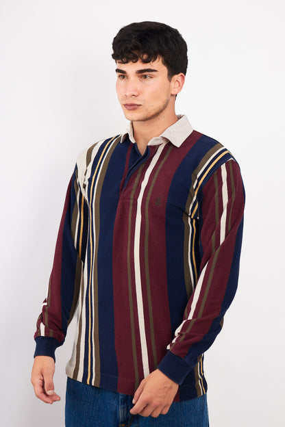 1990 Vintage Nautica Colorblock Striped Rugby (S/M)