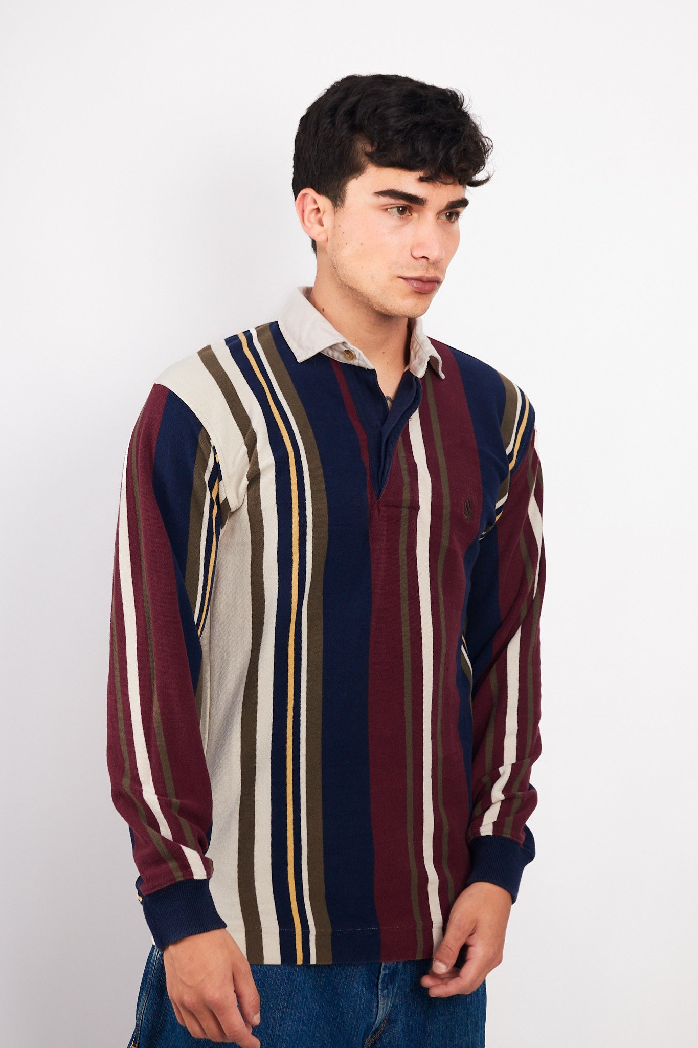 1990 Vintage Nautica Colorblock Striped Rugby (S/M)