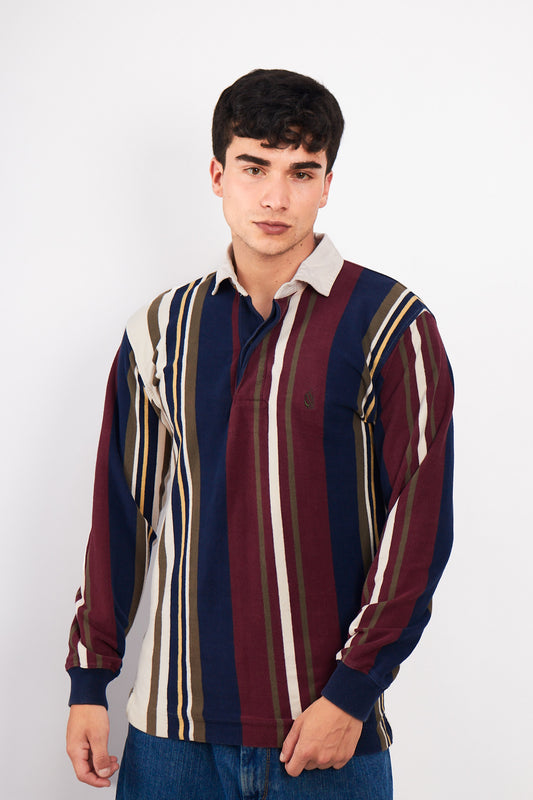 1990 Vintage Nautica Colorblock Striped Rugby (S/M)