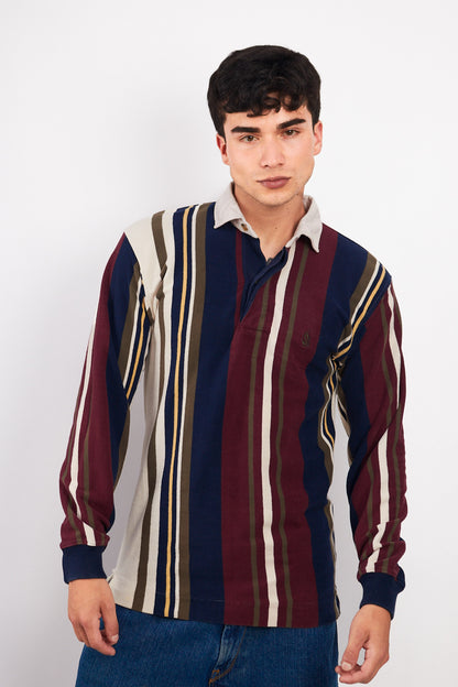 1990 Vintage Nautica Colorblock Striped Rugby (S/M)