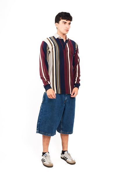 1990 Vintage Nautica Colorblock Striped Rugby (S/M)