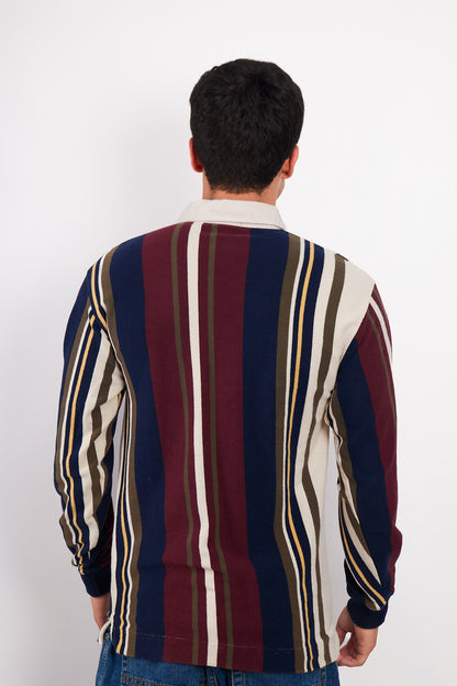 1990 Vintage Nautica Colorblock Striped Rugby (S/M)