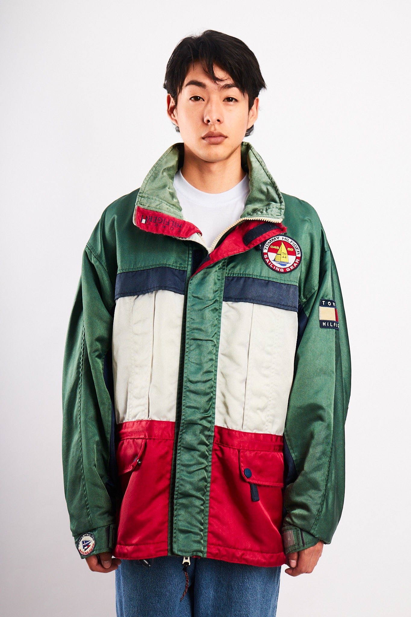 1990 Vintage Tommy Sailing Gear Colorblock Padded Jacket (L/XL)