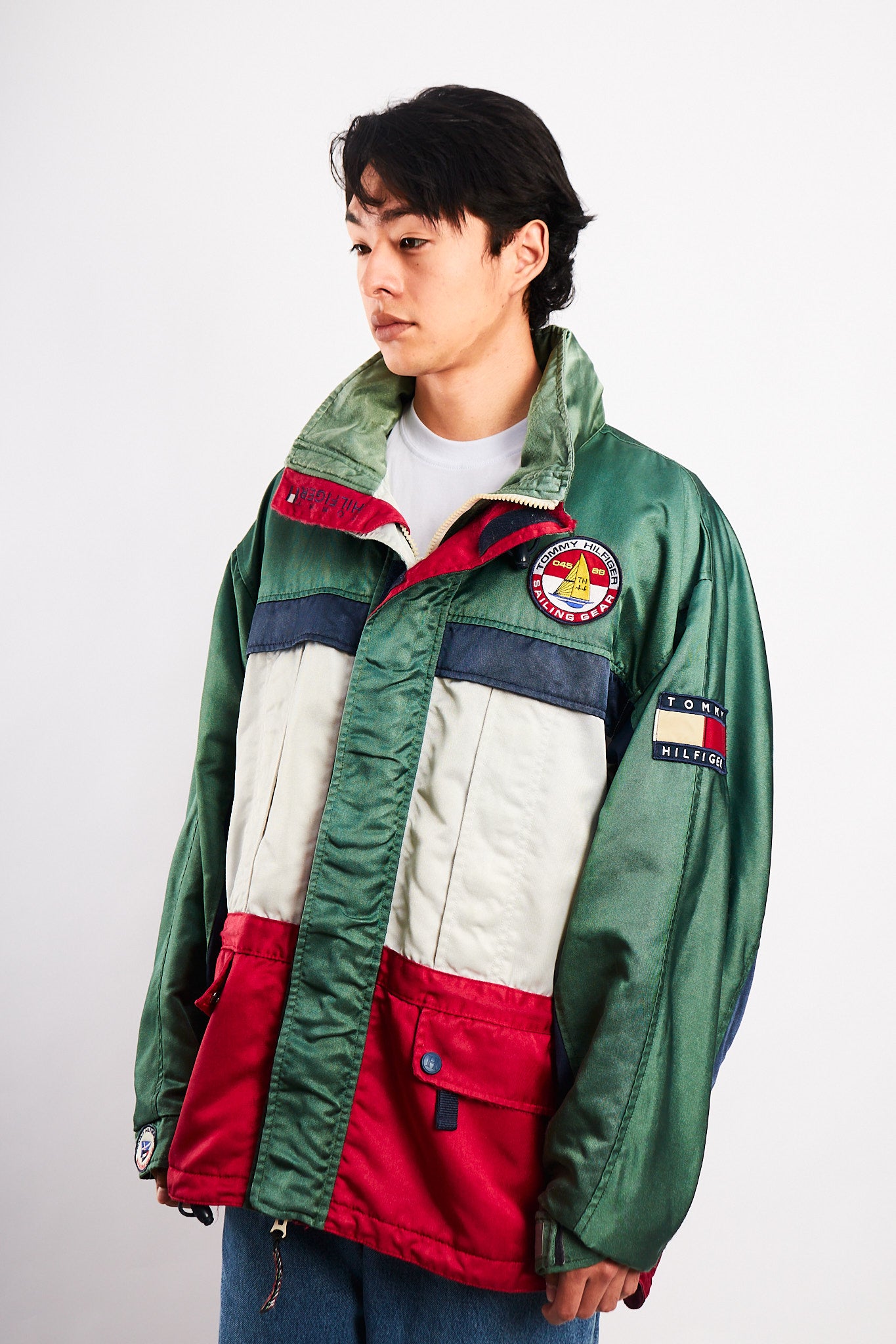 1990 Vintage Tommy Sailing Gear Colorblock Padded Jacket (L/XL)