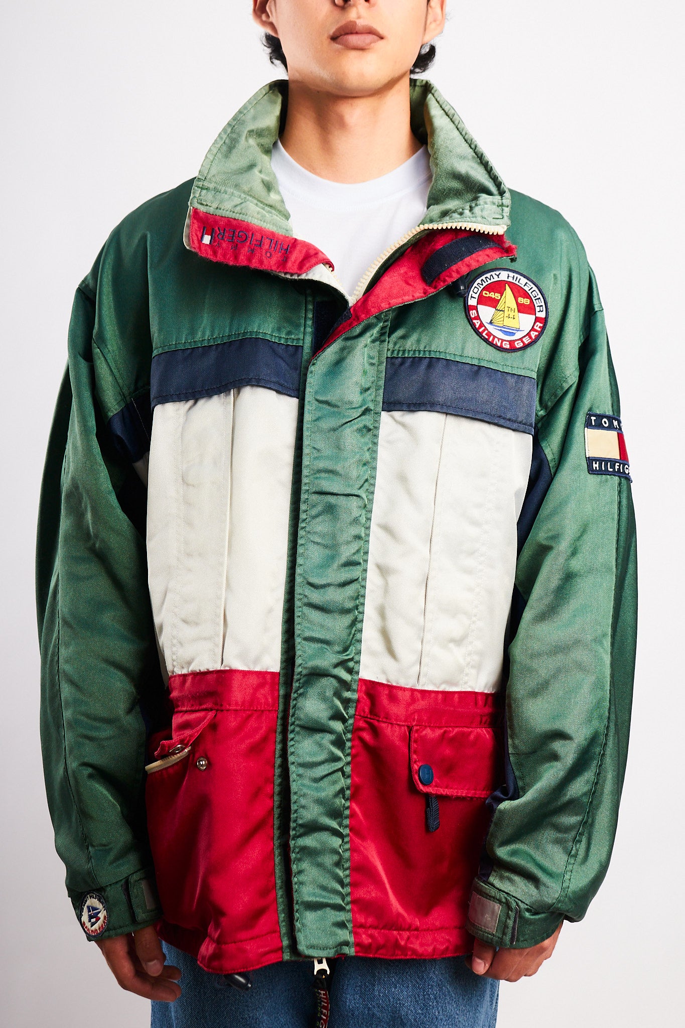 1990 Vintage Tommy Sailing Gear Colorblock Padded Jacket (L/XL)