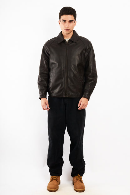 2010 Renzo Costa New Zealand Chocolate Leather Harrington (M)