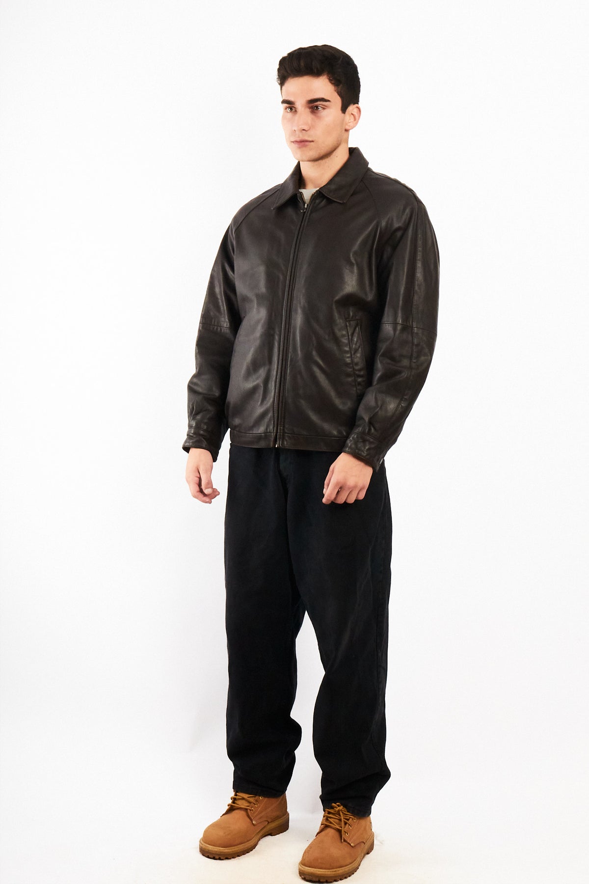 2010 Renzo Costa New Zealand Chocolate Leather Harrington (M)