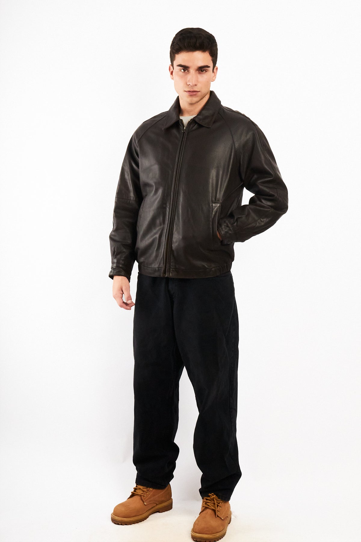 2010 Renzo Costa New Zealand Chocolate Leather Harrington (M)