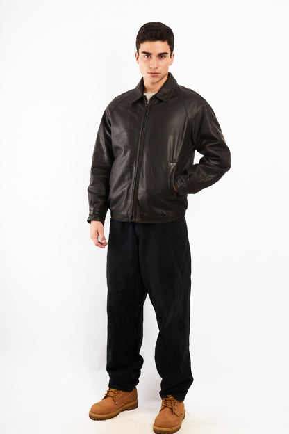 2010 Renzo Costa New Zealand Chocolate Leather Harrington (M)