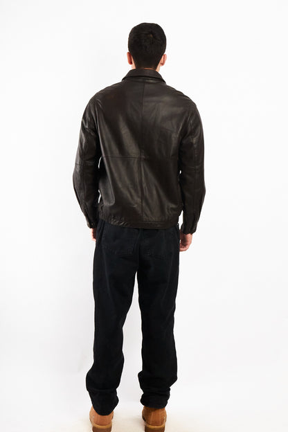 2010 Renzo Costa New Zealand Chocolate Leather Harrington (M)