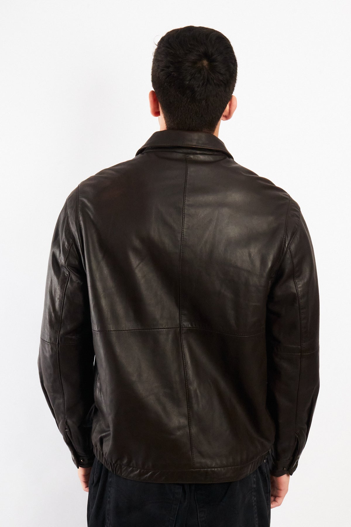 2010 Renzo Costa New Zealand Chocolate Leather Harrington (M)