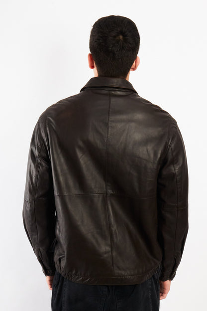 2010 Renzo Costa New Zealand Chocolate Leather Harrington (M)