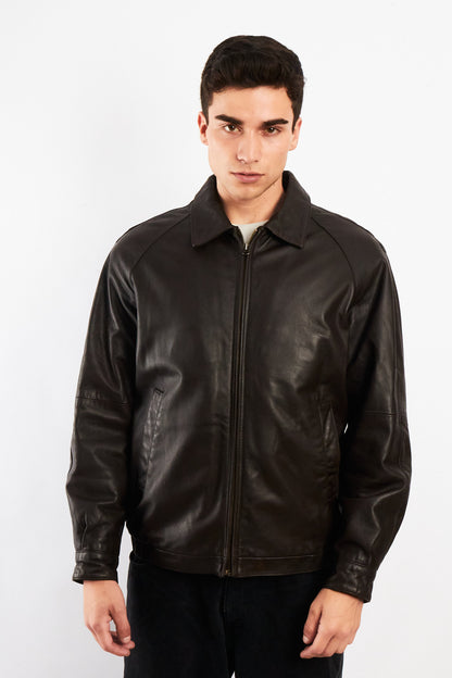 2010 Renzo Costa New Zealand Chocolate Leather Harrington (M)