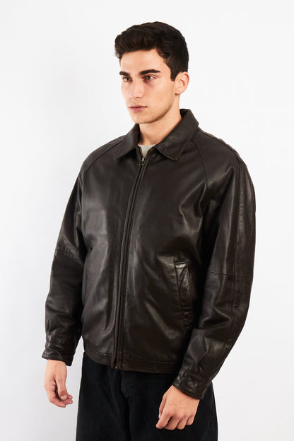2010 Renzo Costa New Zealand Chocolate Leather Harrington (M)