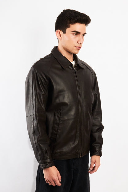 2010 Renzo Costa New Zealand Chocolate Leather Harrington (M)