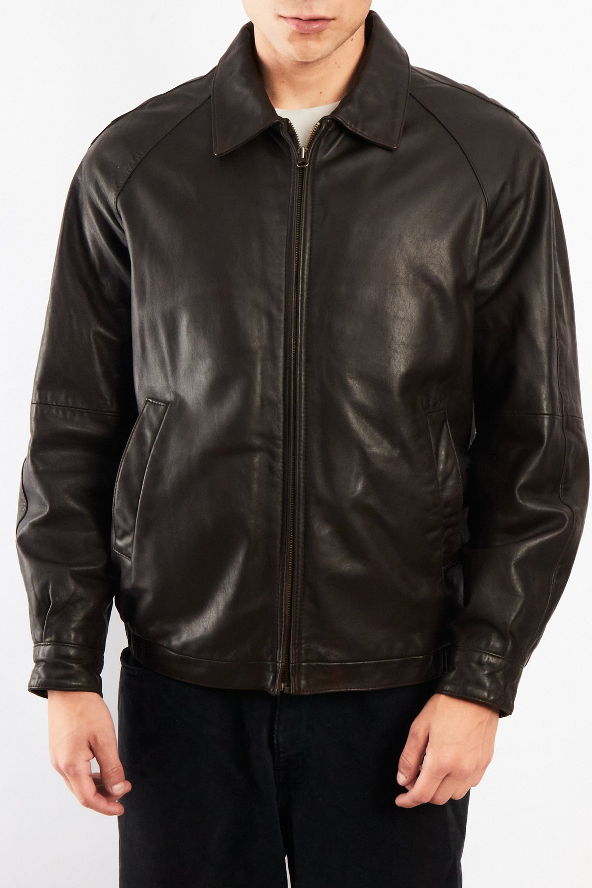 2010 Renzo Costa New Zealand Chocolate Leather Harrington (M)