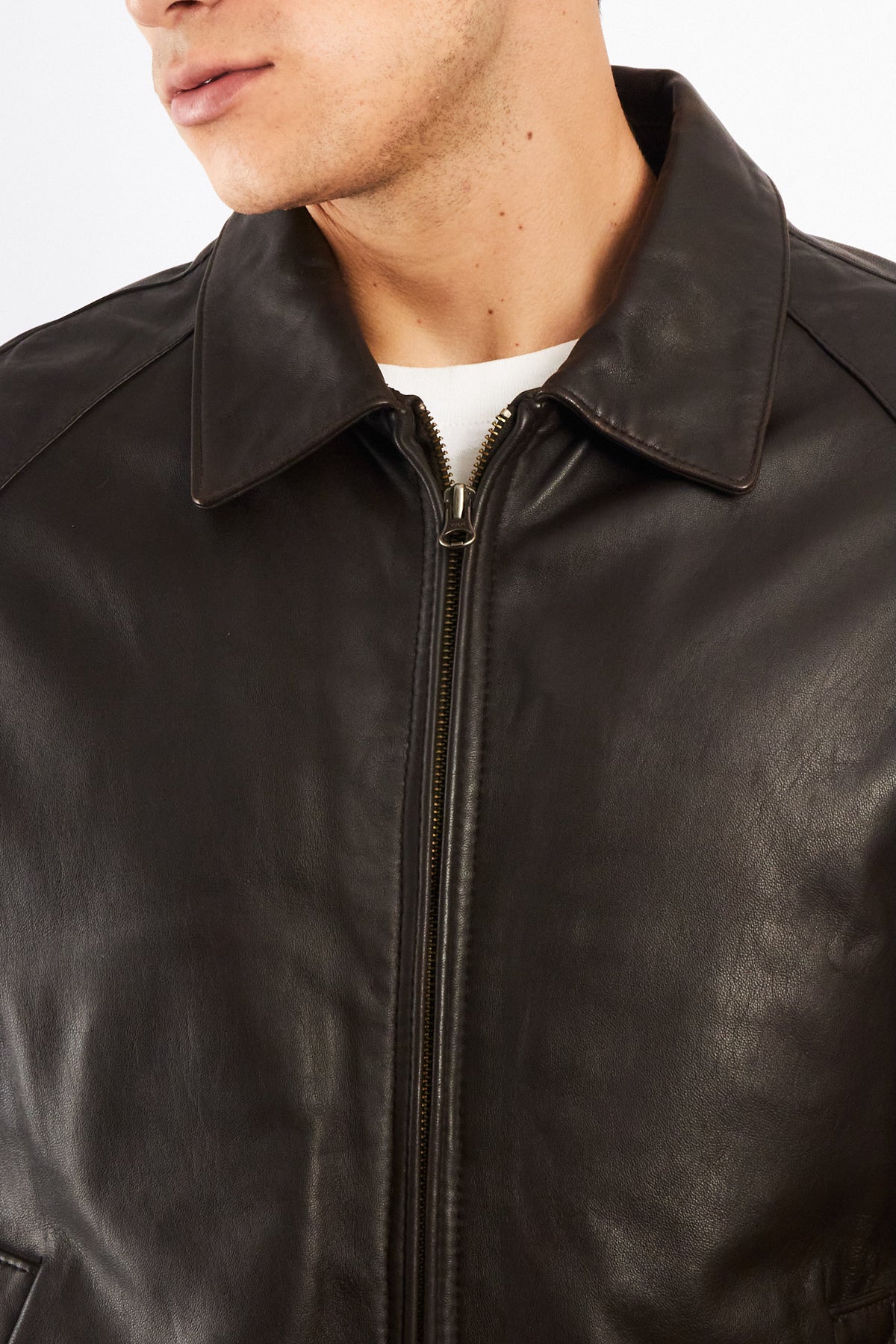 2010 Renzo Costa New Zealand Chocolate Leather Harrington (M)