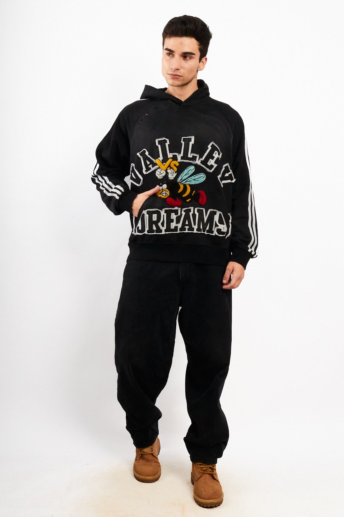 Valley Dreams Faded Black Oreo Hoodie (M/L)