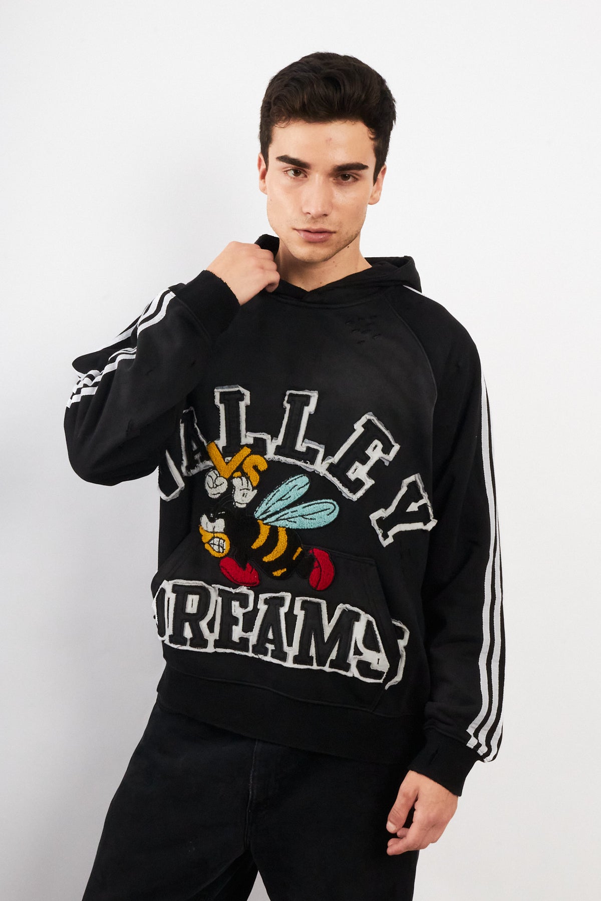Valley Dreams Faded Black Oreo Hoodie (M/L)
