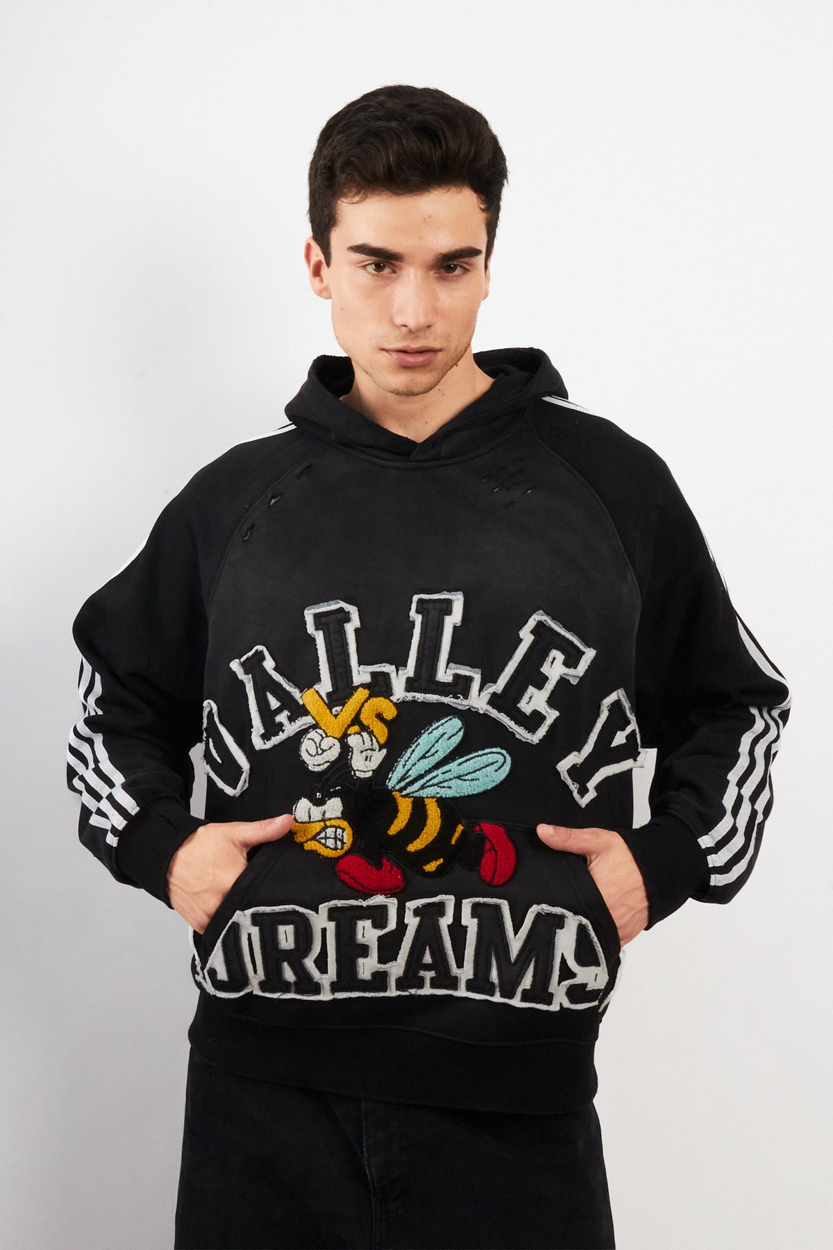Valley Dreams Faded Black Oreo Hoodie (M/L)