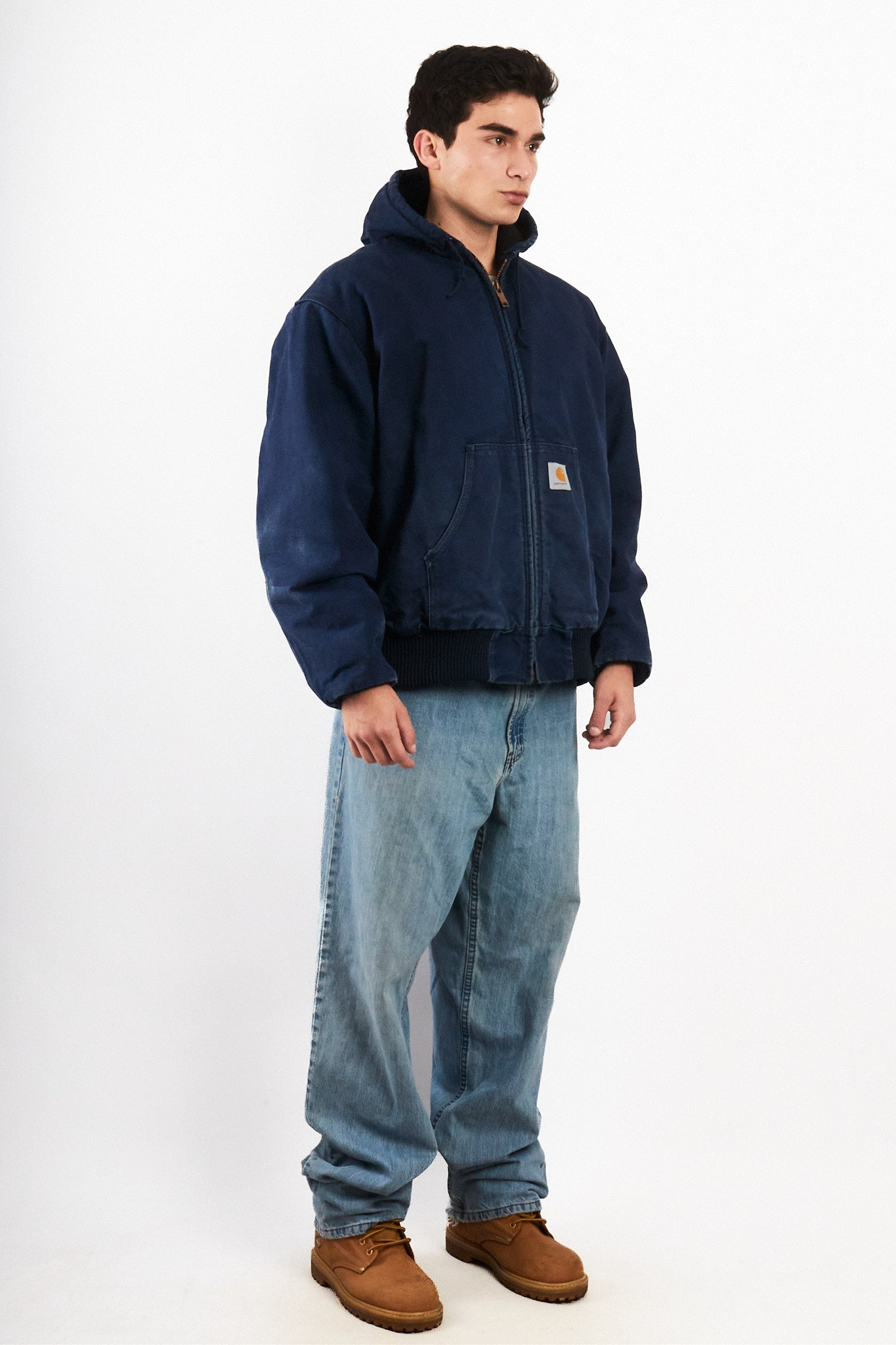 2000 Vintage Carhartt J130 Faded Dark Navy Duck Active Jacket (M/L)