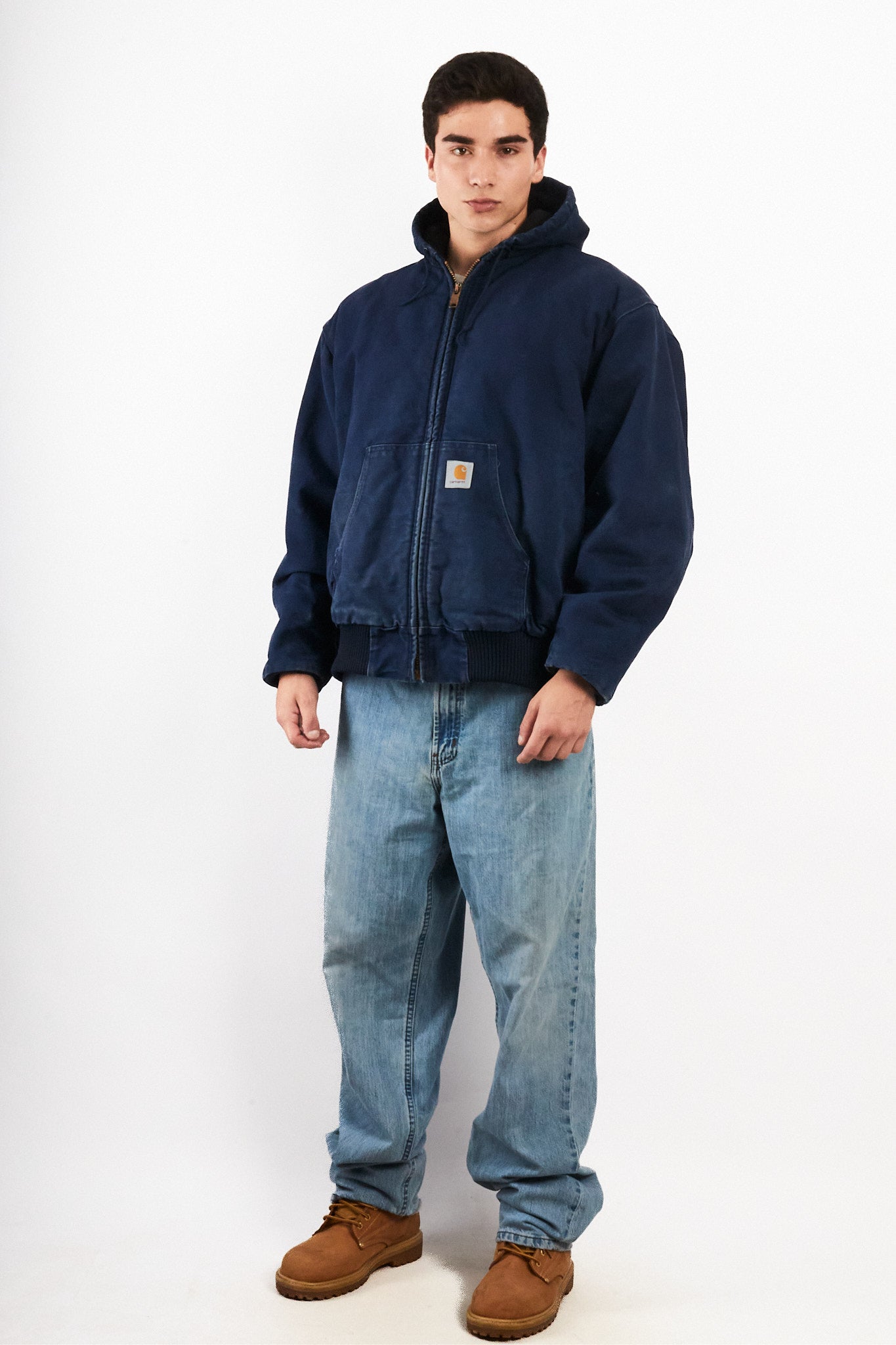 2000 Vintage Carhartt J130 Faded Dark Navy Duck Active Jacket (M/L)
