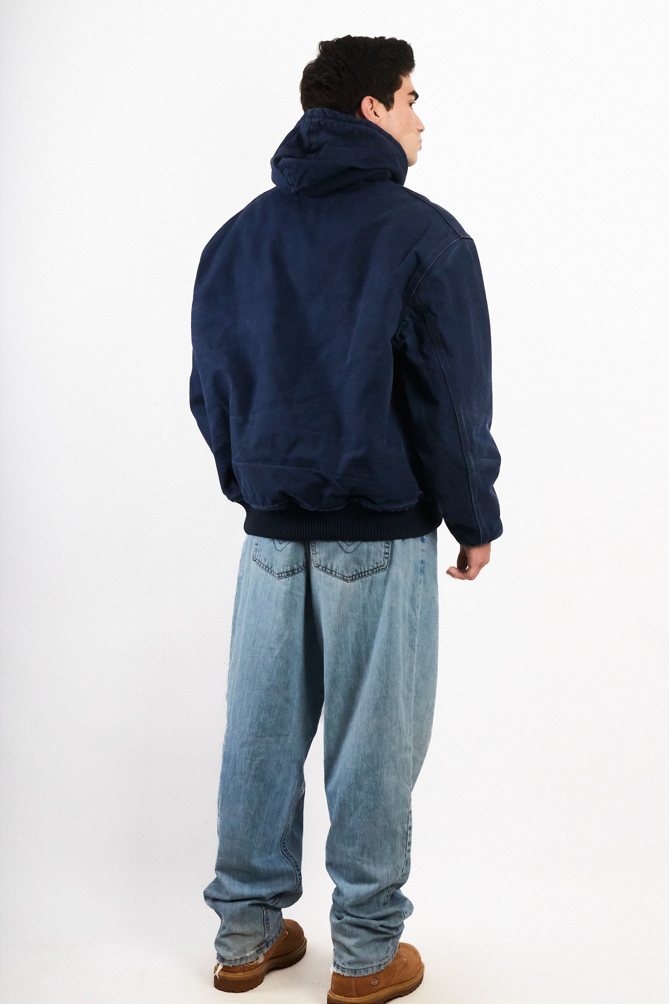 2000 Vintage Carhartt J130 Faded Dark Navy Duck Active Jacket (M/L)