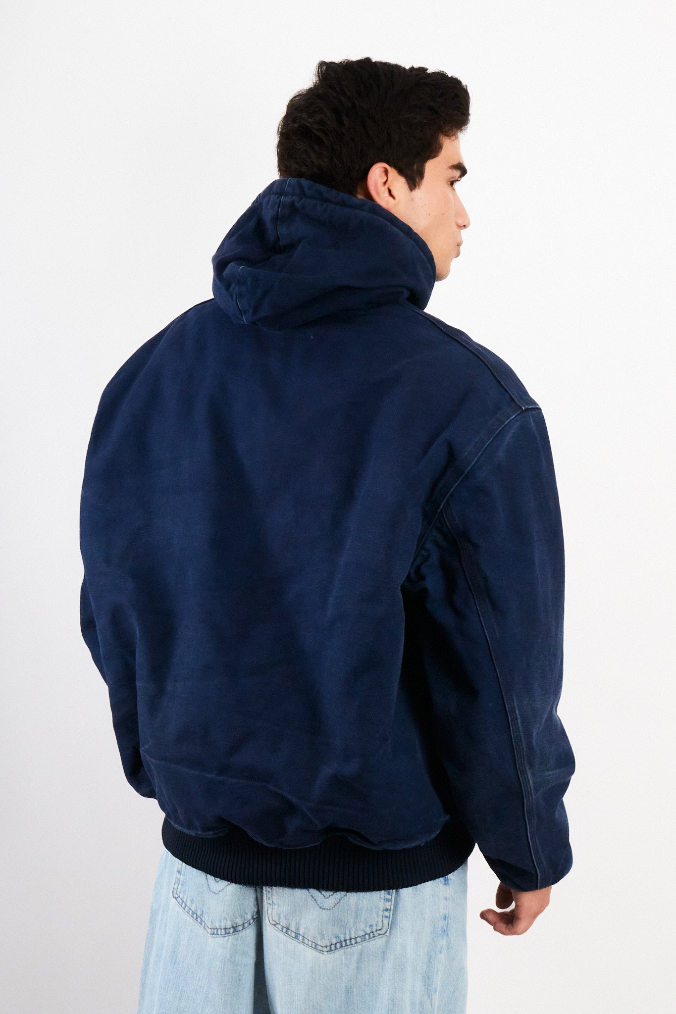 2000 Vintage Carhartt J130 Faded Dark Navy Duck Active Jacket (M/L)