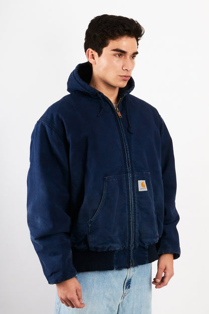 2000 Vintage Carhartt J130 Faded Dark Navy Duck Active Jacket (M/L)