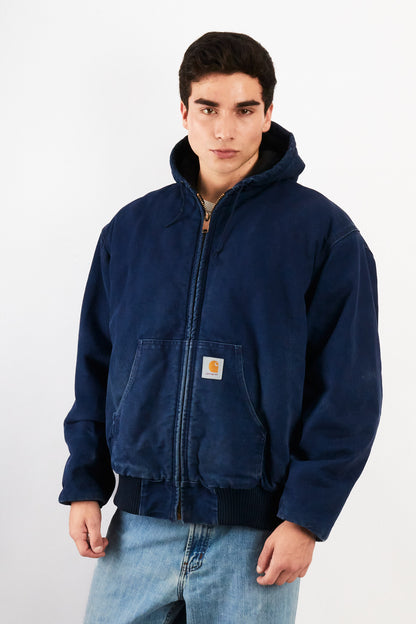 2000 Vintage Carhartt J130 Faded Dark Navy Duck Active Jacket (M/L)