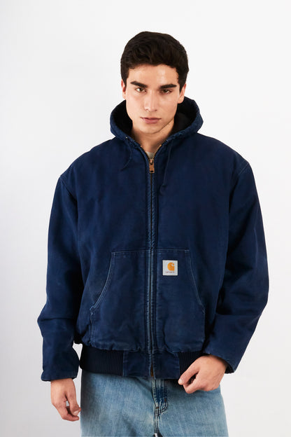 2000 Vintage Carhartt J130 Faded Dark Navy Duck Active Jacket (M/L)