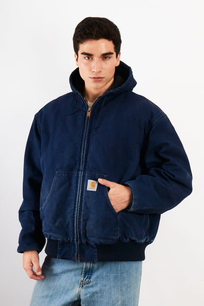 2000 Vintage Carhartt J130 Faded Dark Navy Duck Active Jacket (M/L)
