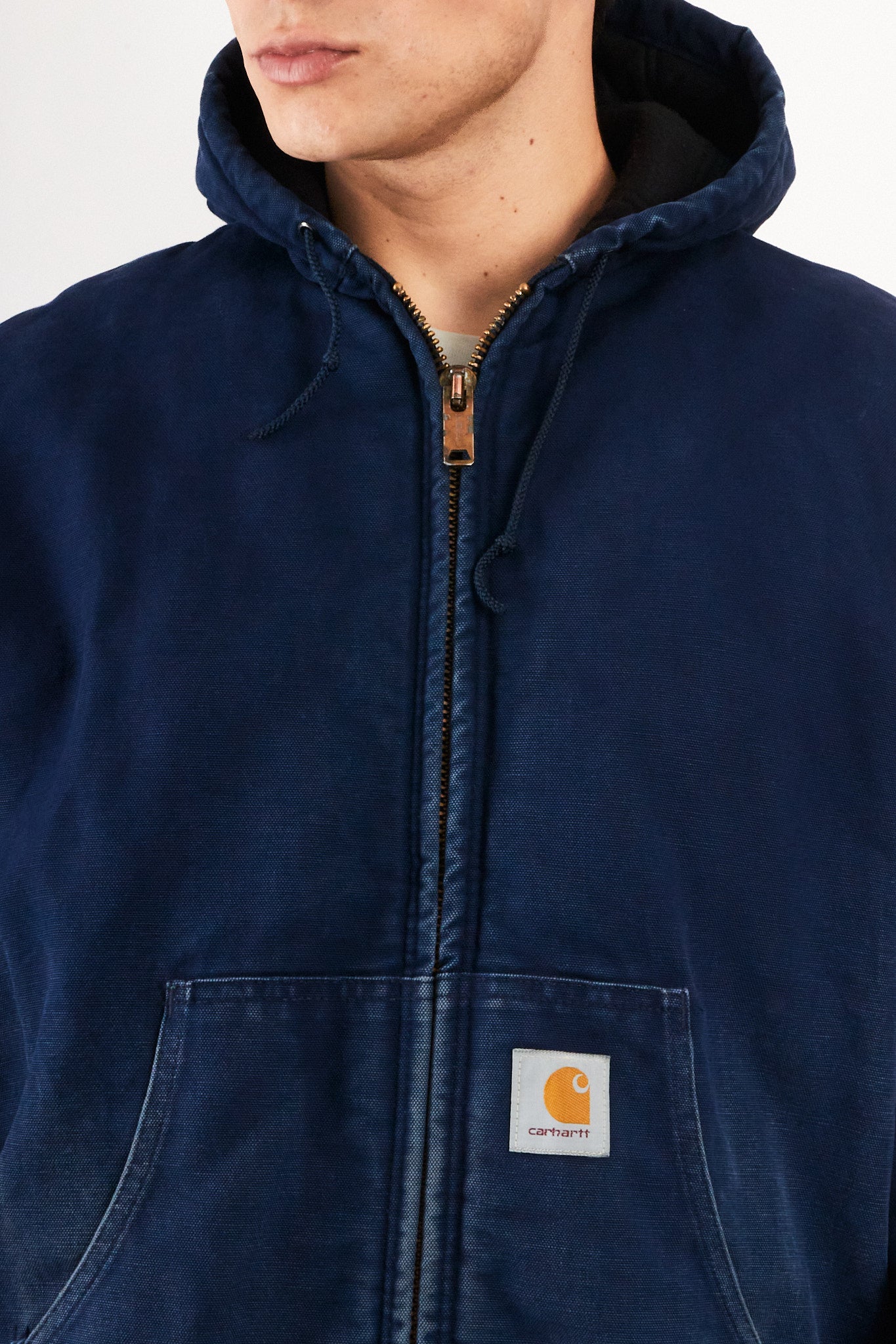 2000 Vintage Carhartt J130 Faded Dark Navy Duck Active Jacket (M/L)