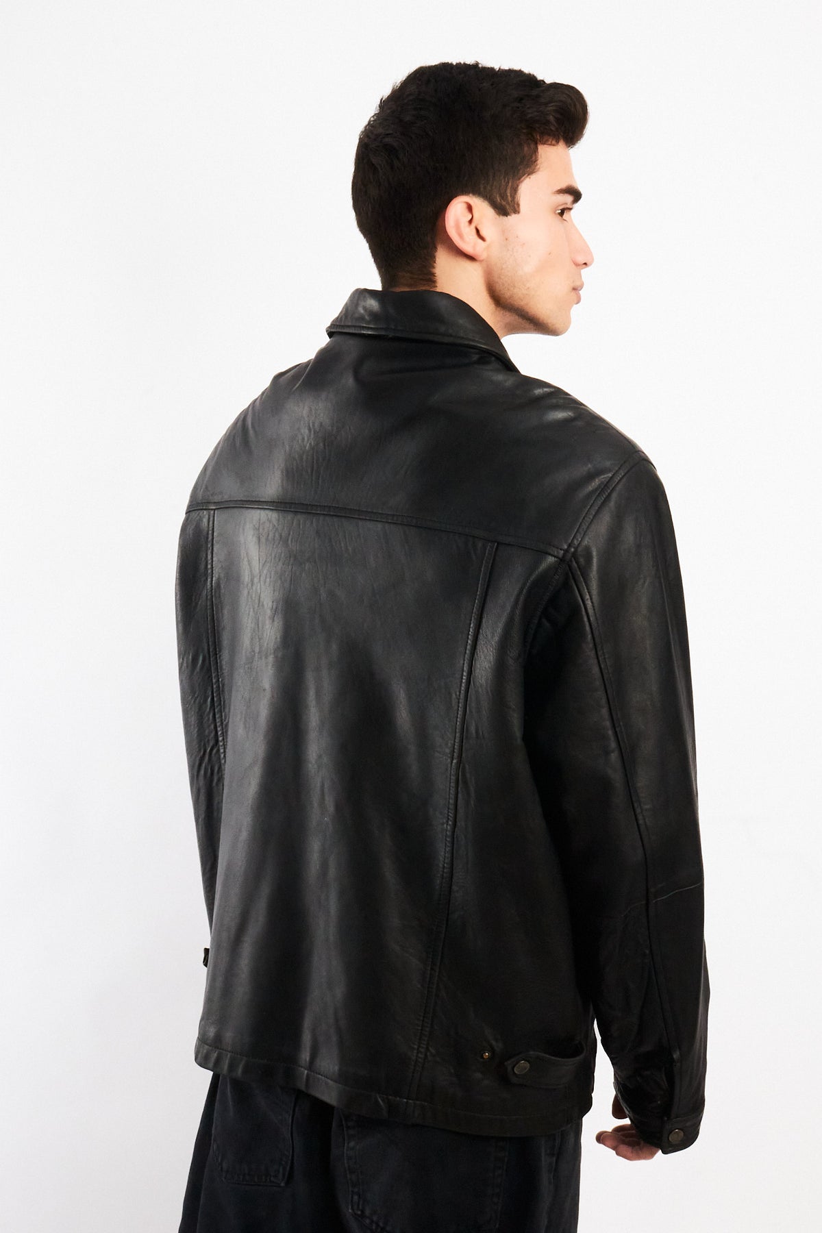 2000 Vintage Columbia Leather Harrington Jacket (L/XL)