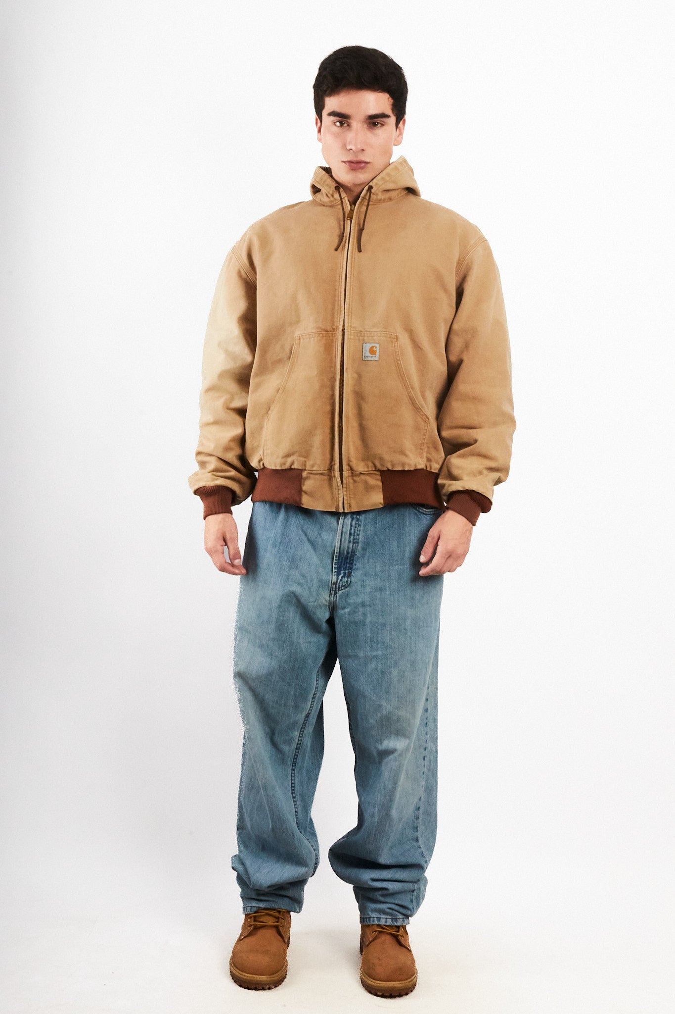 2000 Vintage Carhartt J131 Camel Sunfaded Active Jacket (M/L)