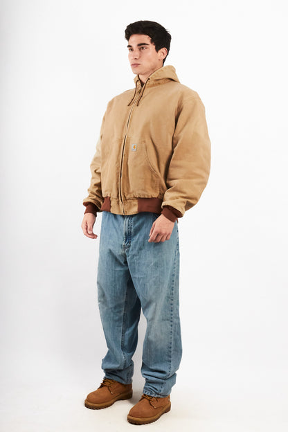 2000 Vintage Carhartt J131 Camel Sunfaded Active Jacket (M/L)
